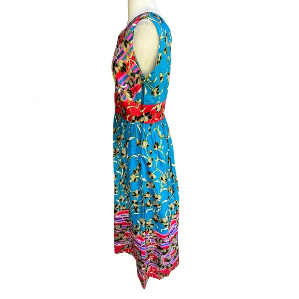 NWOT 1970s Lounge Craft, 100% Cotton, Hawaiian Inspired, Maxi‎ Dress